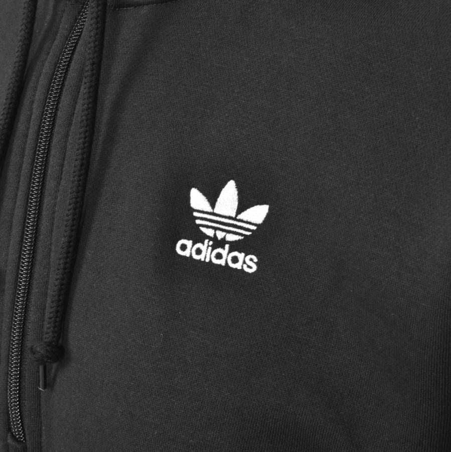 Alternative Image for Productadidas Originals 3 Stripes Half Zip Hoodie Black3